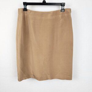 Jones New York Women's 100% Silk Skirt Fully Lined Size 14 Tan